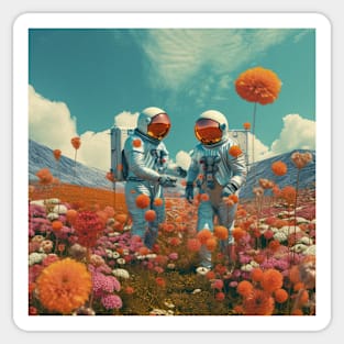 Picking Flowers in an Alien World Sticker